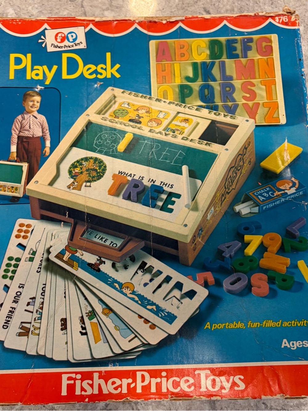 Vintage 1970s Fisher -Price Play Desk Kids Toy — Multicolor Educational Activity